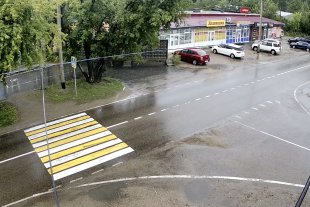 п.Мегет,  ул.Трактовая, въезд в посёлок