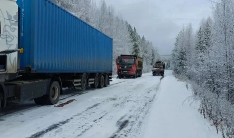 В Усть-Илимском районе Иркутской области ограничили движение большегрузов и автобусов из-за снегопада