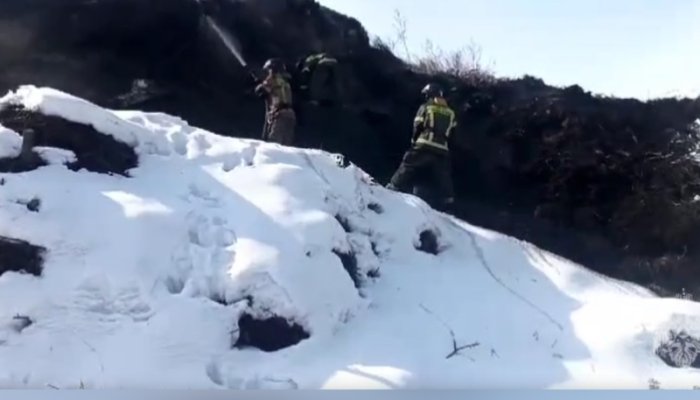 В Черемхово потушили возгорание растительных отходов