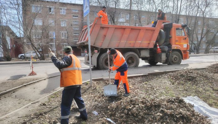 В Иркутске очистили улицы от сухой листвы