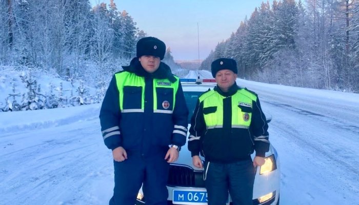 В Приангарье госавтоинспекторы помогли девушке, у которой сломался автомобиль (Видео)