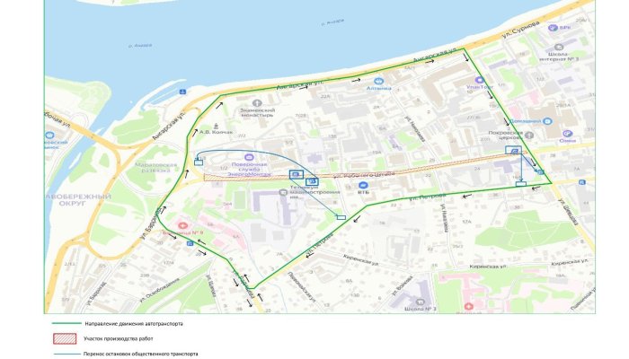 В Иркутске в предместье Марата изменилась схема движения транспорта