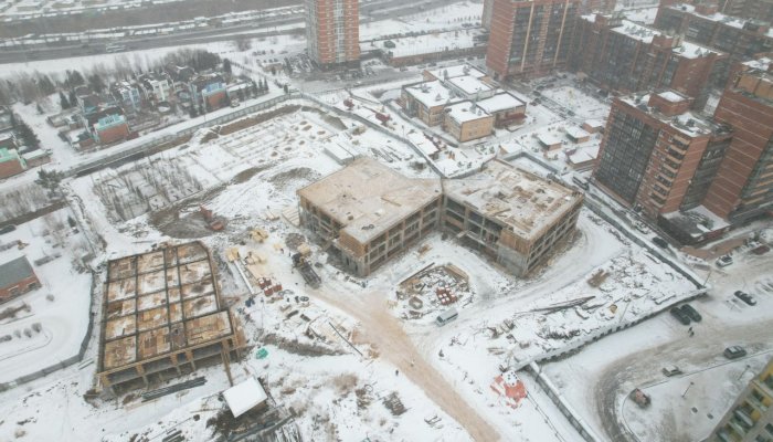 В микрорайоне «Союз» продолжается строительство школы на 1 225 мест