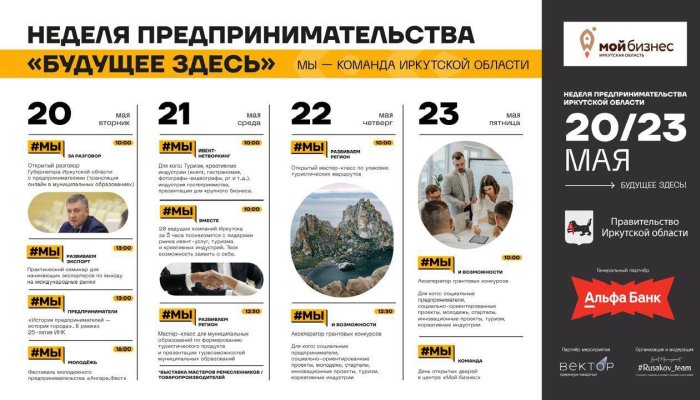 Иркутян приглашают принять участие в Неделе предпринимательства «Будущее здесь»