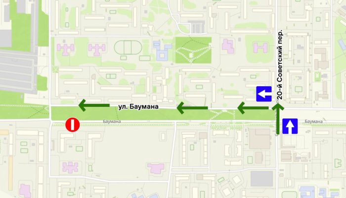 С 6 июля движение на участке улицы Баумана станет односторонним