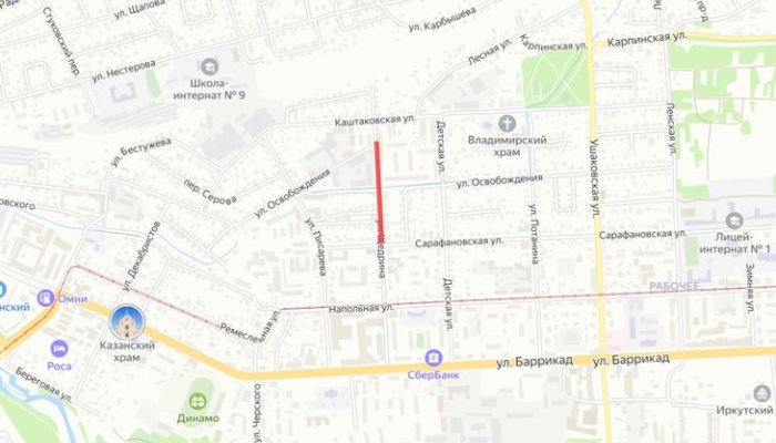 С 8 по 31 августа ограничат движение по улице Щедрина в Иркутске