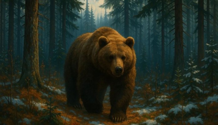 Медведь гулял ночью по улицам Тулуна