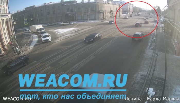 Камера WEACOM.RU зафиксировала момент аварии на улице Ленина в Иркутске