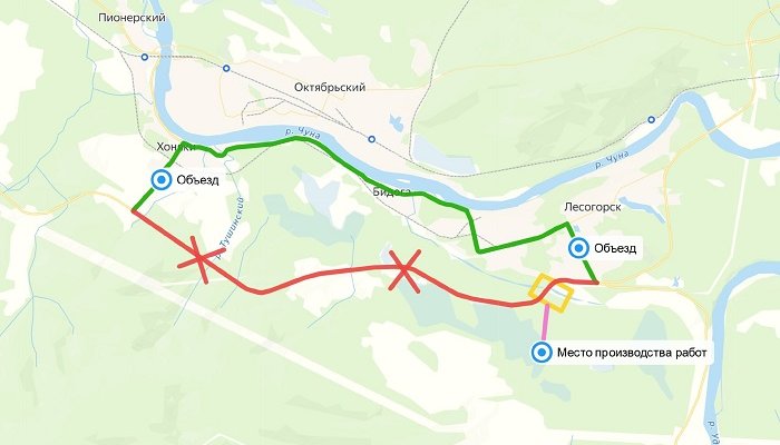 На трассе Тайшет–Чуна–Братск на десять дней ограничат движение