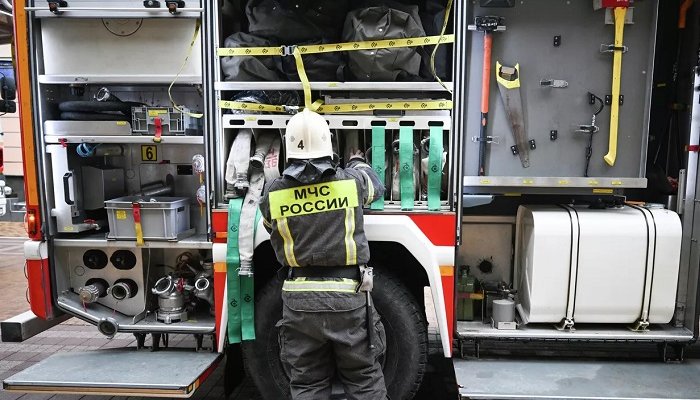 На строительном рынке в Балашихе произошёл пожар