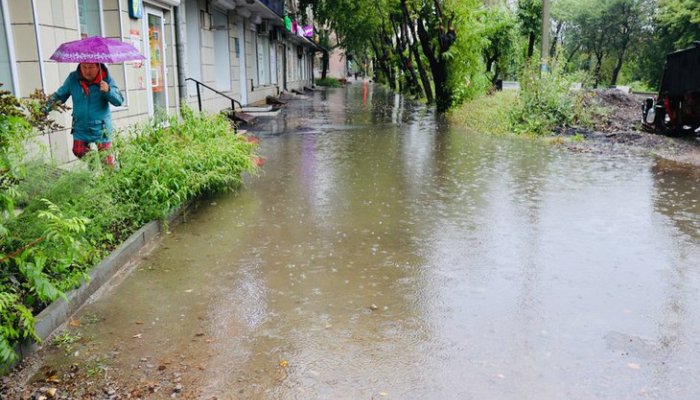 Дома на Розы Люксембург подтопило из-за ливней