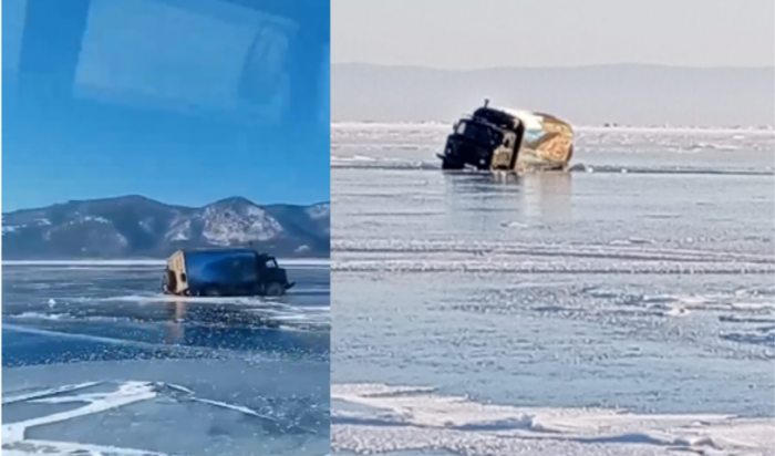 Около Большого Голоустного грузовик провалился под лед