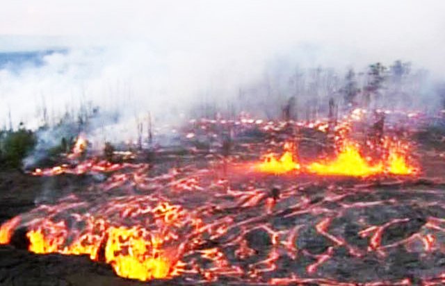 В Никарагуа из-за извержения вулкана загорелся национальный парк
