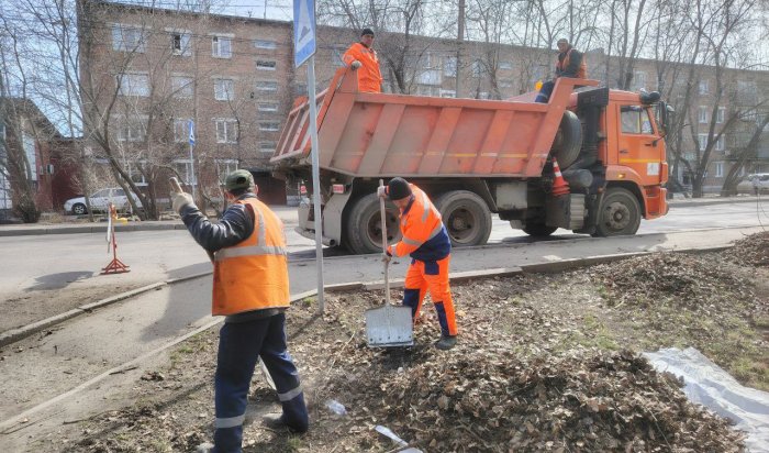 В Иркутске очистили улицы от сухой листвы