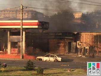 Очевидцы запечатлели момент взрыва газовой АЗС в Дагестане (видео