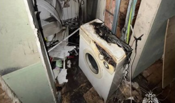 В центре Иркутска квартира загорелась из-за стиральной машины