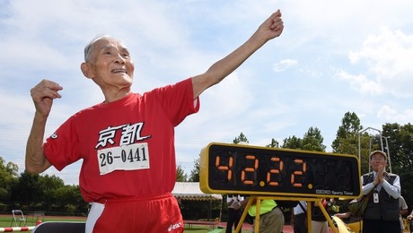 105-летний японец установил рекорд, пробежав 100 метров за 42 секунды