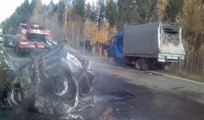 В Братском районе водитель автомобиля «ВАЗ-2107» сгорел в результате ДТП