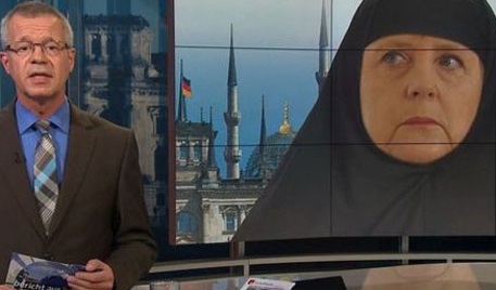 Немецкий телеканал показал Меркель в хиджабе