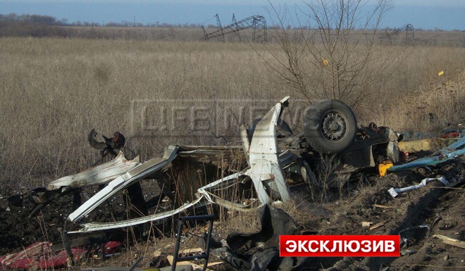 В Донбассе на мине подорвался автобус с мирными жителями