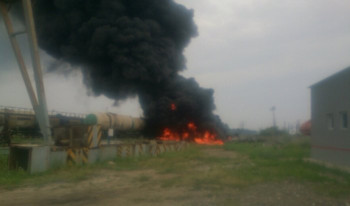 В Ангарском районе горели цистерны с дизельным топливом в районе станции «Суховская»