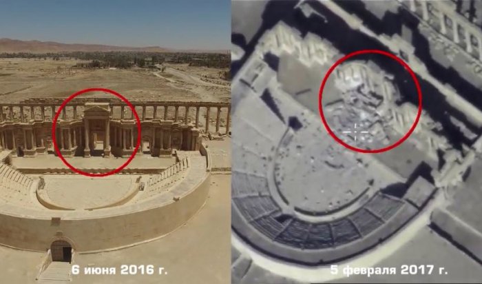 Минобороны опубликовало видео разрушения боевиками ИГИЛ памятников Пальмиры