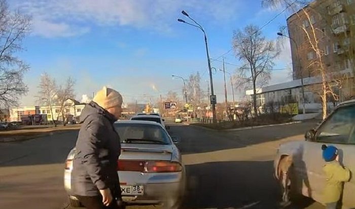 В Братске ребенок чуть не попал под автомобиль по вине зазевавшейся матери (Видео)