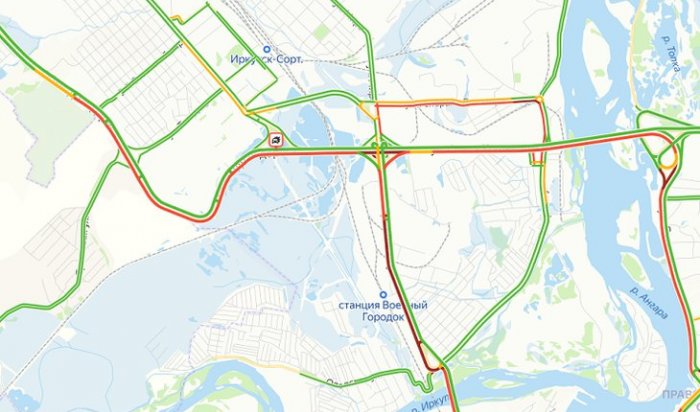 Семикилометровая пробка образовалась из-за аварии на Объездной дороге в Иркутске