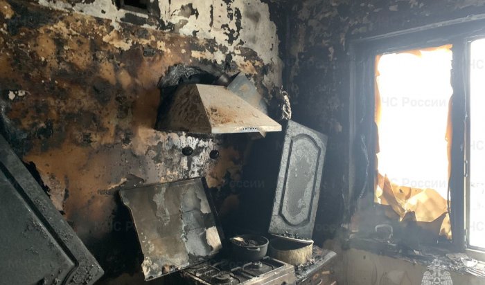 Пожар в жилом доме Ангарска произошел из-за неисправности газовой плиты