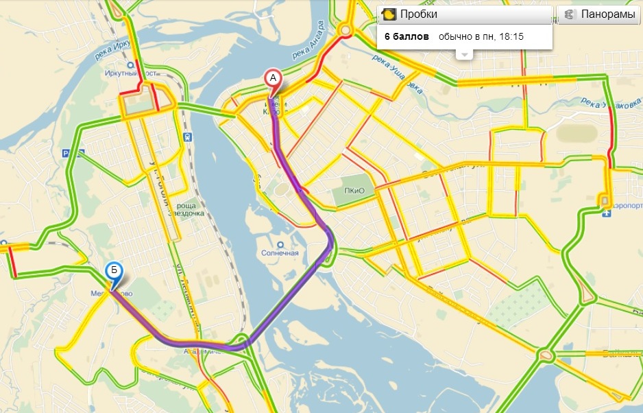 Карта пробок иркутск онлайн