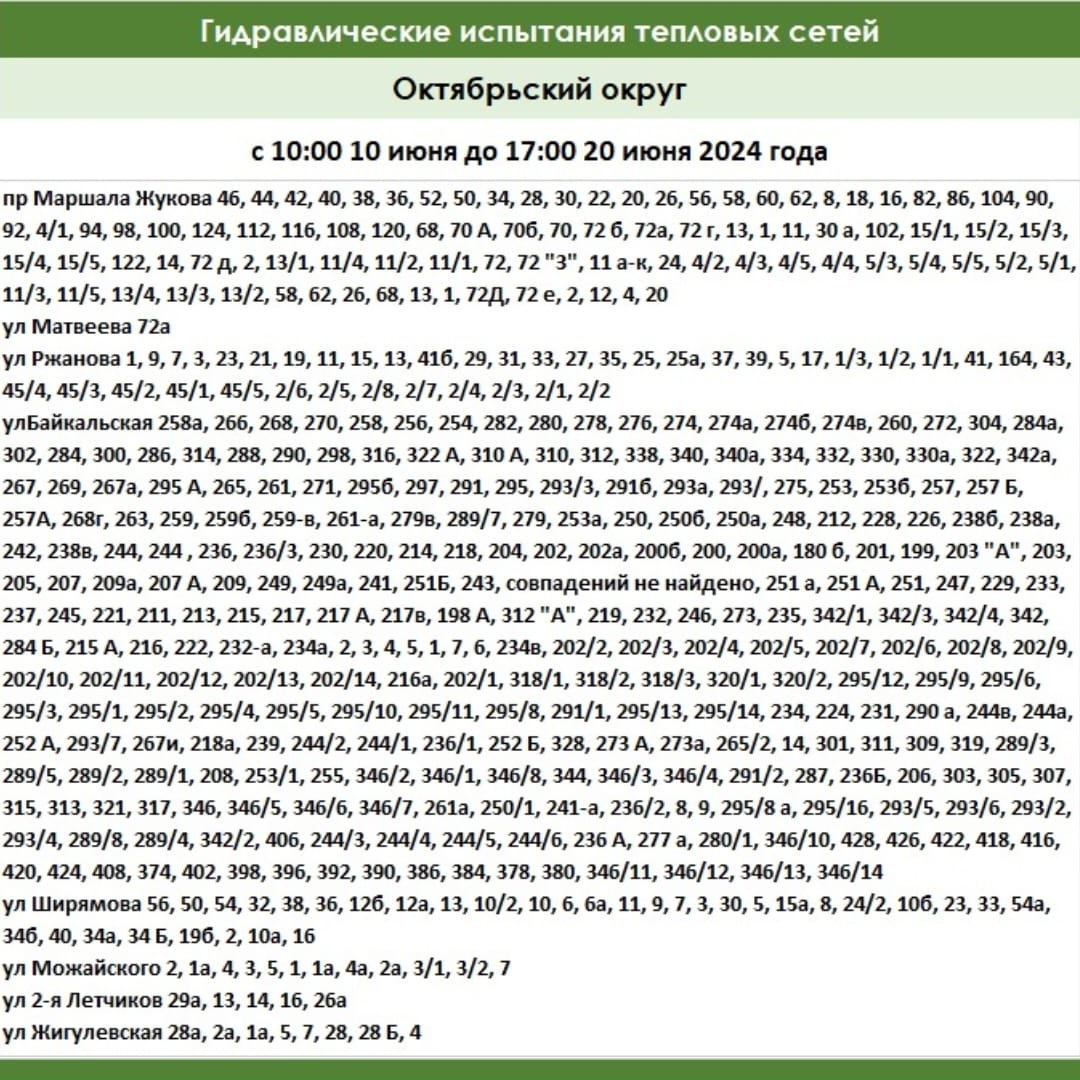 На десять дней отключат горячую воду в Октябрьском округе Иркутска |  03.06.2024 | Новости Иркутска - БезФормата